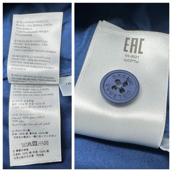 Orlebar Brown Bulldog Tailored Cotton Shorts Mens 36 Navy Blue Portugal - Picture 15 of 15